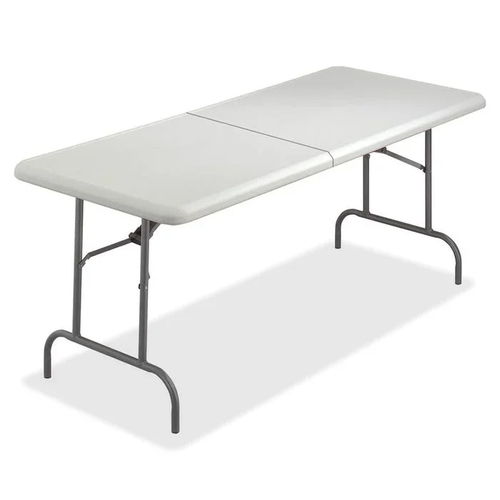 Iceberg IndestrucTable TOO Bifold Table, 30 x 72 Inches, Platinum