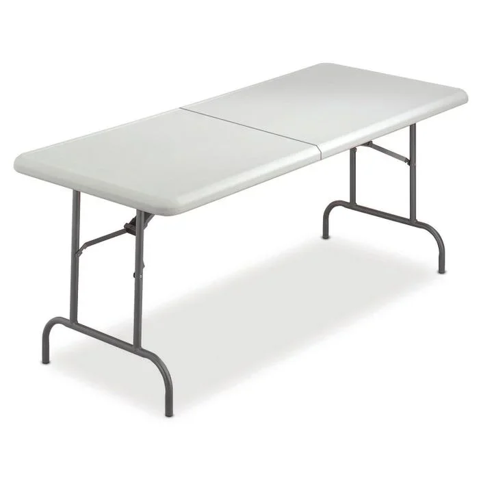 Iceberg IndestrucTable TOO Bifold Table, 60 x 30 x 29 Inches, Polyethylene, Platinum