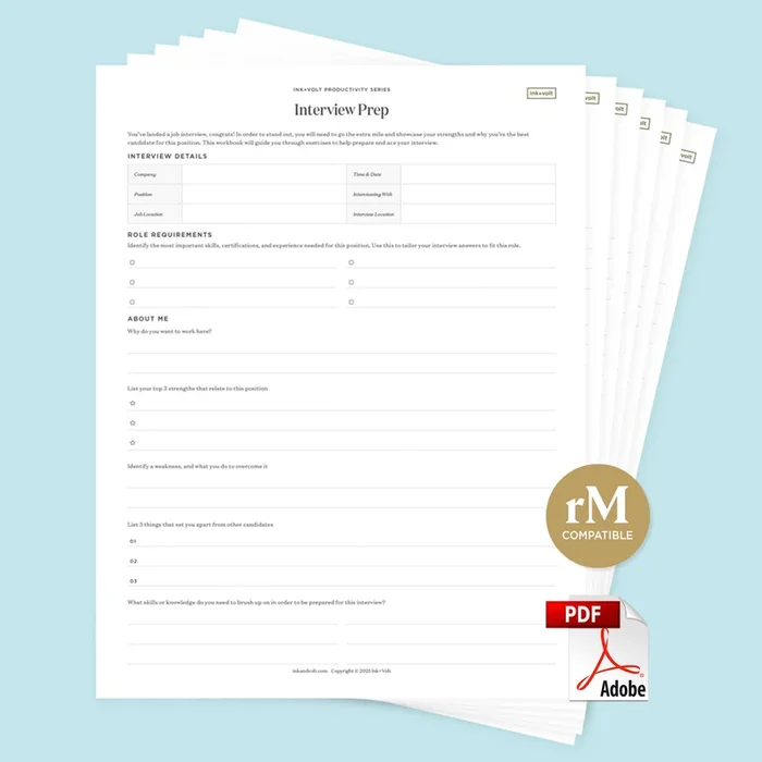Ink+Volt Interview Prep Digital Workbook
