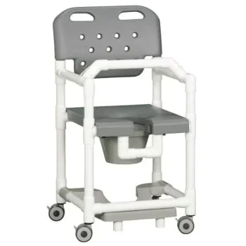 Ipu® 20″ Clearance Shower Commode Chair Footrest Lap Bar In Gray
