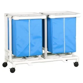 Ipu® Jumbo Double Hamper With Foot Pedal Cap Blue Mesh
