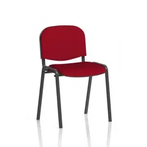 ISO Stacking Chair Wine Fabric Black Frame BR000064