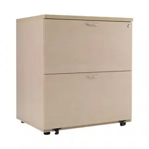 Jemini 2 Drawer Desk Side Filing Cabinet 800x600x730mm Maple KF72418