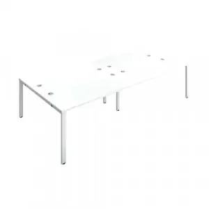 Jemini 4 Person Bench Desk 2800x1600x730mm White/White KF809111