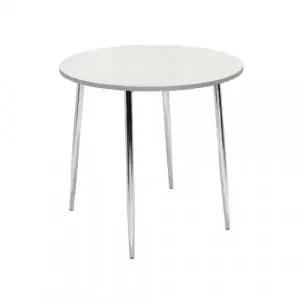 Jemini Bistro Table Round 800x800x740mm White/Chrome KF838543