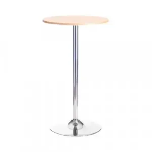 Jemini Bistro Trumpet Table Tall 600x600x1045mm Beech/Chrome KF838281