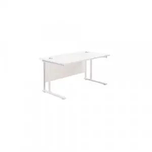 Jemini Rectangular Cantilever Desk 1200x800x730mm White/White KF806899