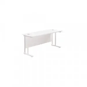 Jemini Rectangular Cantilever Desk 1600x600x730mm White/White KF806530