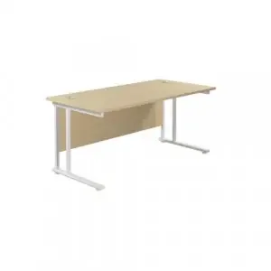 Jemini Rectangular Cantilever Desk 1800x800x730mm Maple/White KF807261