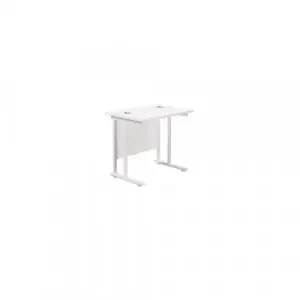 Jemini Rectangular Cantilever Desk 800x600x730mm White/White KF806172