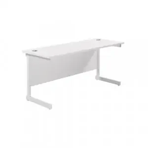 Jemini Single Rectangular Desk 1800x600x730mm White/White KF800856