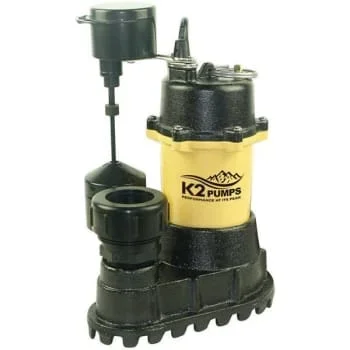 K2 1/3 HP Submersible Sump Pump W/ Vertical Switch
