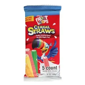 Kellogg’s Froot Loops Edible Cereal Straws, 5-ct.