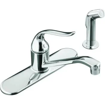 Kohler Coralais Lever Handle Kitchen Faucet With Side Sprayer (Polished Chrome)