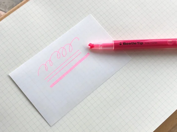 Kokuyo Beetle Tip 3way Highlighter Pen – Pink