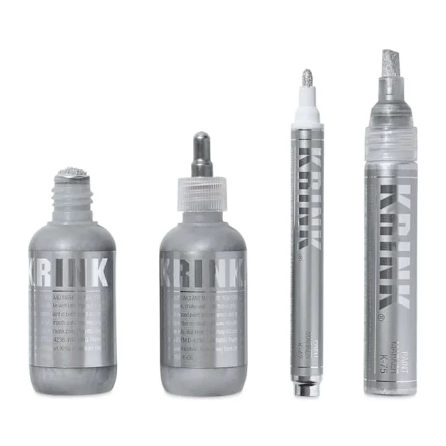 Krink Silver Permanent Ink Markers – Set of 4
