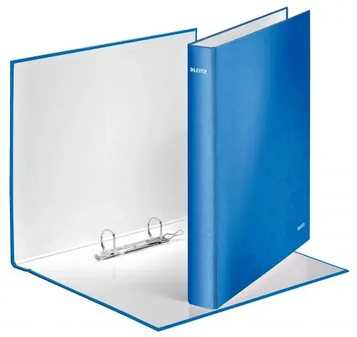 Leitz WOW Ring Binder Laminated Paper on Board 2 D-Ring A4 25mm Rings Blue (Pack 10) 42410036