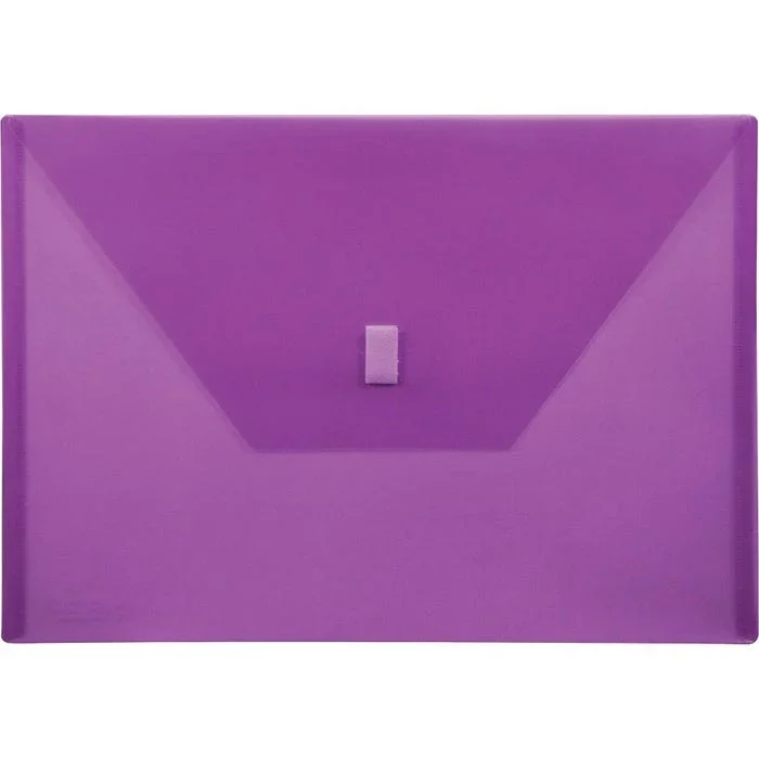 LION Design-R Line Poly Envelopes with Hook and Loop Closure, 13 x 9-3/8 Inches, Purple