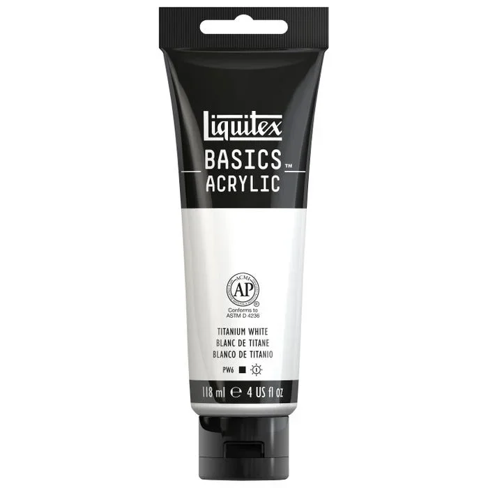 Liquitex BASICS Acrylic Paint, 4 Ounces, Titanium White