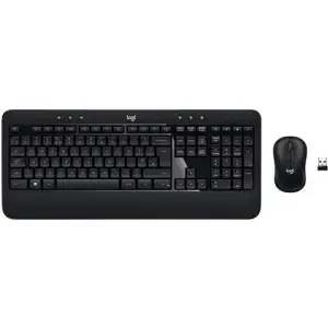 Logitech Advanced Combo Wireless Keyboard And Mouse Full-Size (100%) USB Qwerty Black Mouse Included 920-008805
