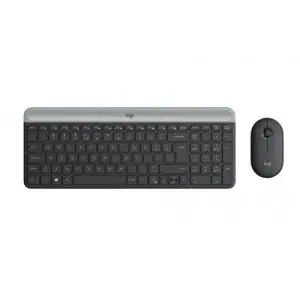Logitech MK470 Slim USB QWERTY English Keyboard and 1000 DPI Optical Mouse Graphite