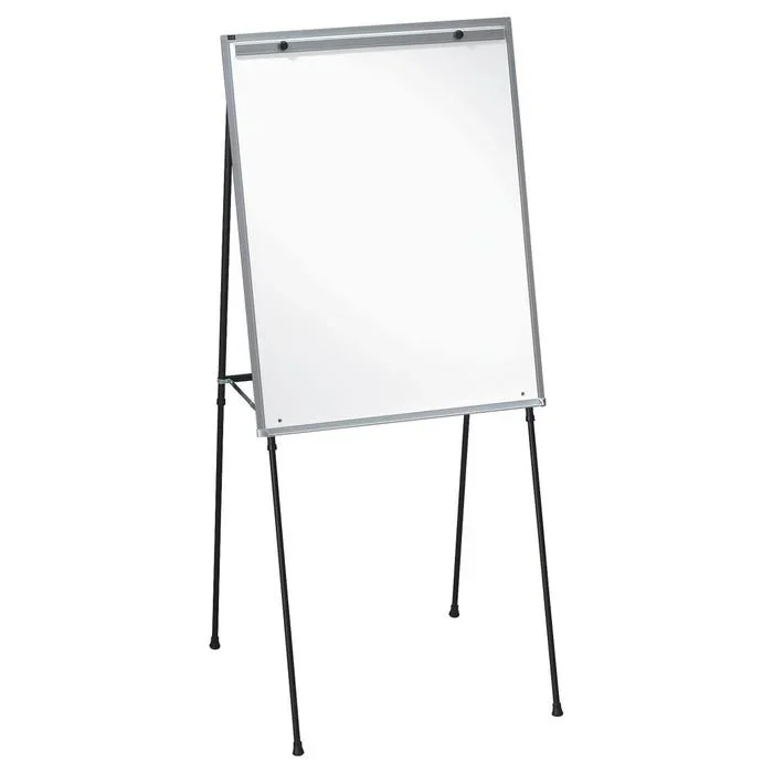 Lorell Adjustable Height Dry Erase Board Easel, Rubber, 40 to 70 x 28 Inches, Black