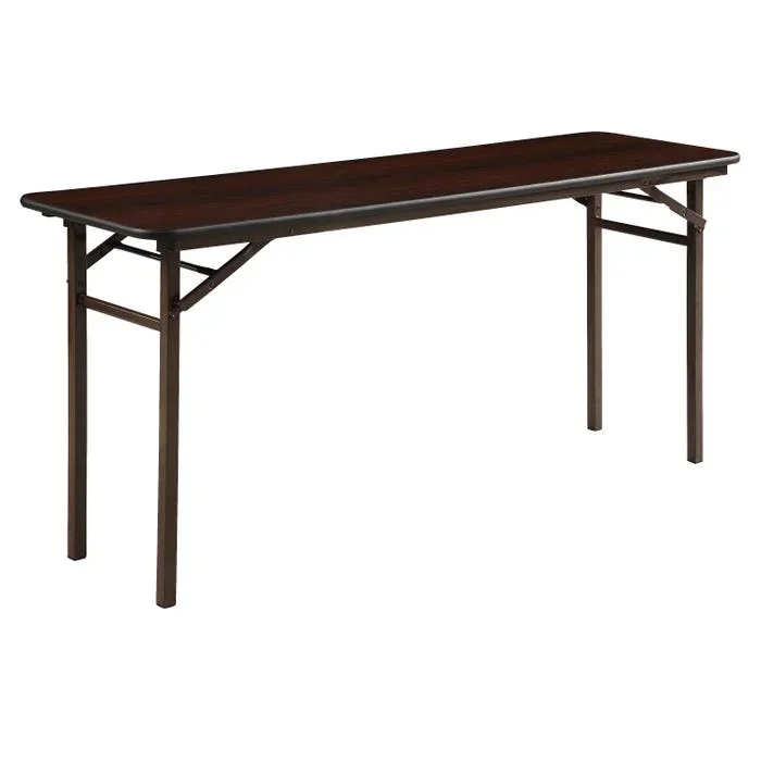 Lorell Folding Banquet Table, 60 x 18 Inches, Mahogany