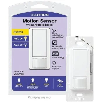 Lutron Maestro 2 Amp Single-Pole Motion Sensor Switch, White