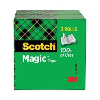 Magic Tape Refill, 3″ Core, 0.75″ x 72 yds, Clear, 2/Pack