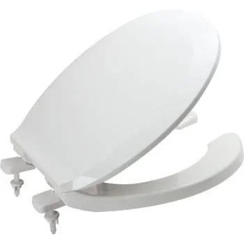 Maintenance Warehouse Round Plastic Open Front Standard Toilet Seat, White