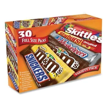 Mars Full-Size Candy Bars Variety Pack, Assorted, 30/Box