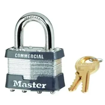 Master Lock #1 1-3/4 In Laminated Steel Padlock, Keyed Alike With 2402 Keyway