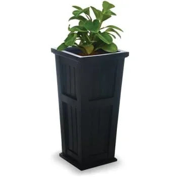 Mayne Cape Cod 32 In. Black Tall Self-Watering Polyethylene Planter