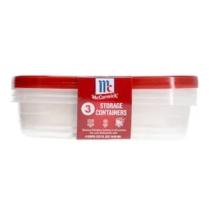 McCormick 4 Cups Rectangular Storage Containers, 2 Compartments