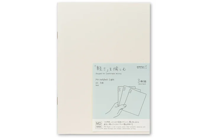 MD Notebook Light, A5 Grid, Set of 3