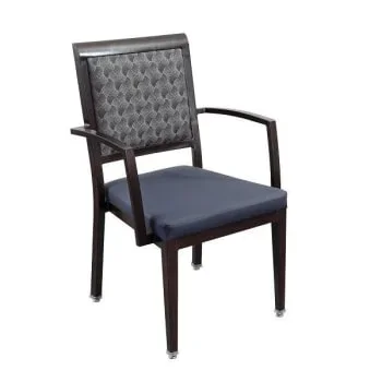 Medacure Dining Armchair Blue Seat Square Back