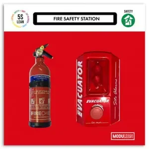 Modulean Lite Fire Safety Board 500x500mm Red SHB50/2