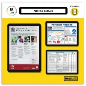 Modulean Lite Notice Board 500x500mm Yellow SHB50Y/5