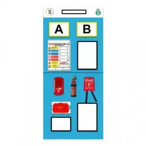 Modulean Rack End Board Fire Safety Double Marker Blue REBD004/B