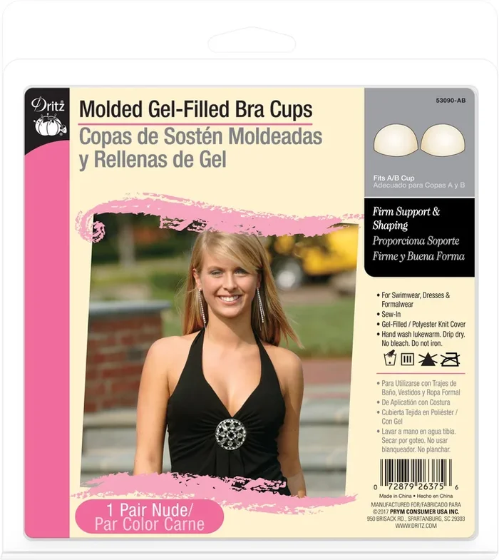 Molded Gel-Filled Bra Cups, Beige