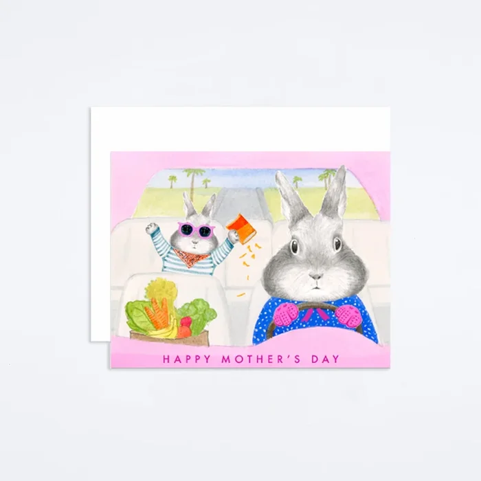Mom Bunny Driving Card