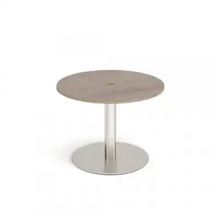 Monza circular dining table 800mm with central circular cutout 80mm – Barcelona walnut