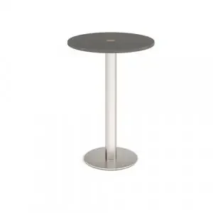 Monza circular poseur table 800mm with central circular cutout 80mm – Onyx Grey