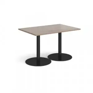 Monza rectangular dining table with flat round black bases 1200mm x 800mm – Barcelona walnut
