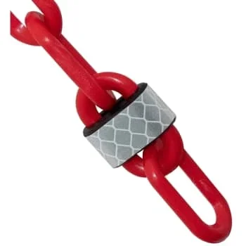 Mr. Chain 2 Inch X 100 Feet Red Reflective Plastic Barrier Chain