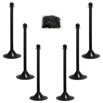Mr. Chain Black Light Duty Stanchion And Chain Kit