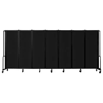 National Public Seating® Room Divider 6′ Height 7 Sections Black
