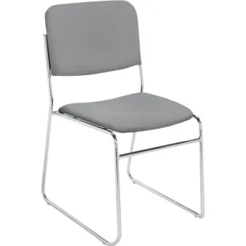 National Public Seating® Sled Based High Density Grey Fabric Stacking Chair