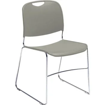 National Public Seating® Ultra Compact Plastic Stack Chair Grey