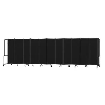 National Public Seating Room Divider 6’H 11 Sections Black Panel